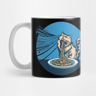 Cat Eating Spaghetti Mug